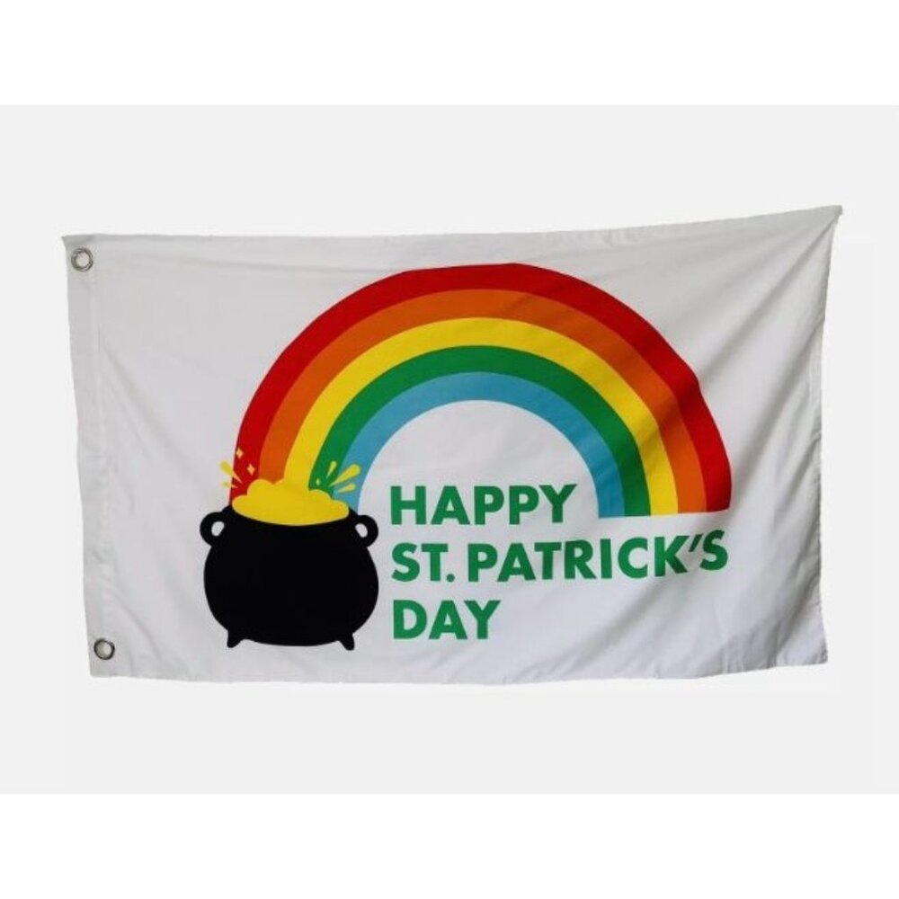 Happy St. Patrick's Day‎ Rainbow Flag 60" X 36"